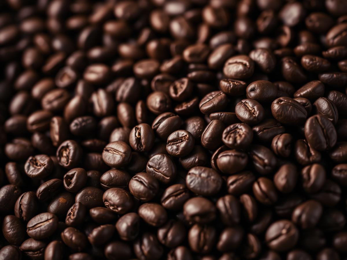 Freshly roasted coffee beans